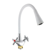 Смеситель для кухни с силиконовым изливом Zerix TLT 722 Reflector White (цвет излива белый) (ZX5991