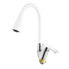 Смеситель для кухни с силиконовым изливом Zerix YUT 279 Reflector White (цвет излива белый) (ZX5988