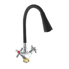 Смеситель для кухни с силиконовым изливом Zerix TLT 722 Reflector Black (цвет излива черный) (ZX598