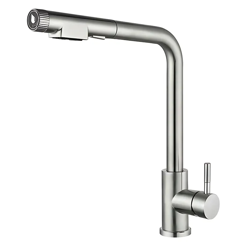 Смеситель для кухни с выдвижным изливом Mixxus LUX-021 PULL из нерж. стали SUS304