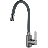 Смеситель для кухни с силиконовым изливом Champion EZA-011 Graphite REFL.Gray из нерж.стали (излив