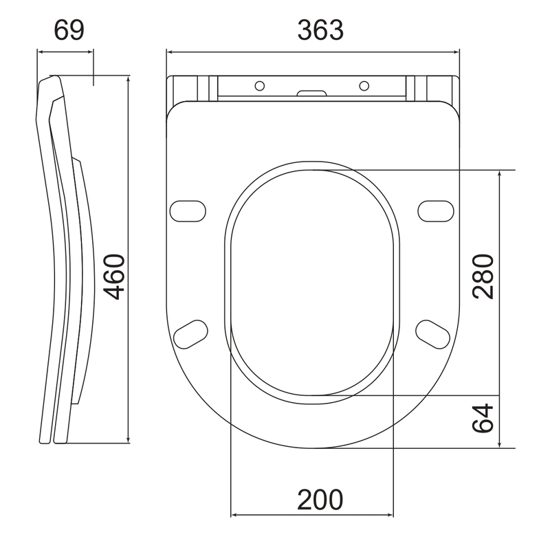 Унитаз подвесной эргономичный Koer TT-0102-T3 520x360x360mm система смыва TORNADO 3.0