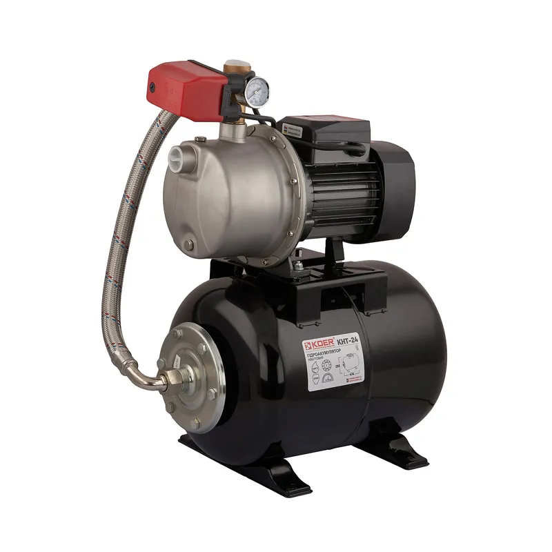 Насосная станция Koer AUTO JS-1100 Н=45М, Q=4,5кбМ, P=1100 Вт, 1"x1" (с пятерником)