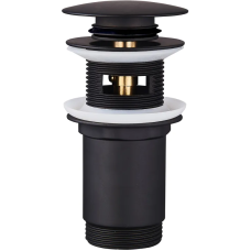 Донный клапан для раковины Koer PW-07-05 1 1/4'' с переливом автоматический СLICK-СLACK (Цвет черны