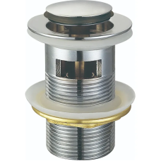 Донный клапан для раковины Koer PW-09-01 1 1/4'' с переливом автоматический СLICK-СLACK (Цвет хром)