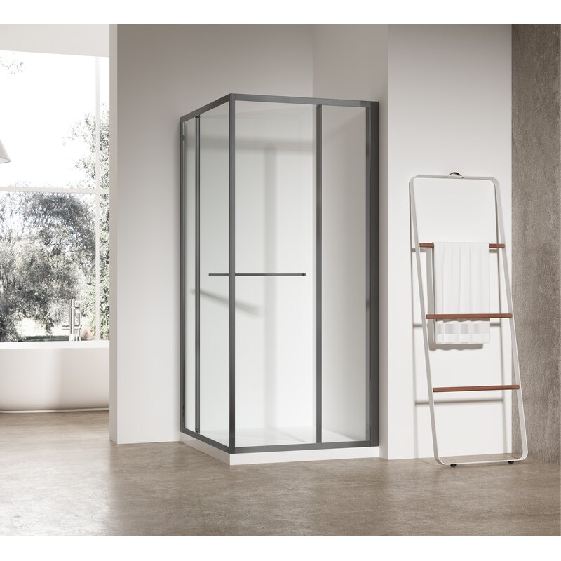 Душевая кабина без поддона Koer SR SC09-90x90x200-R-TR-07 прозрачное стекло Easy Clean 6мм Графит (