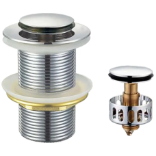 Донный клапан для раковины Zerix BV-06 1 1/4'' без перелива автоматический СLICK-СLACK (Цвет хром)