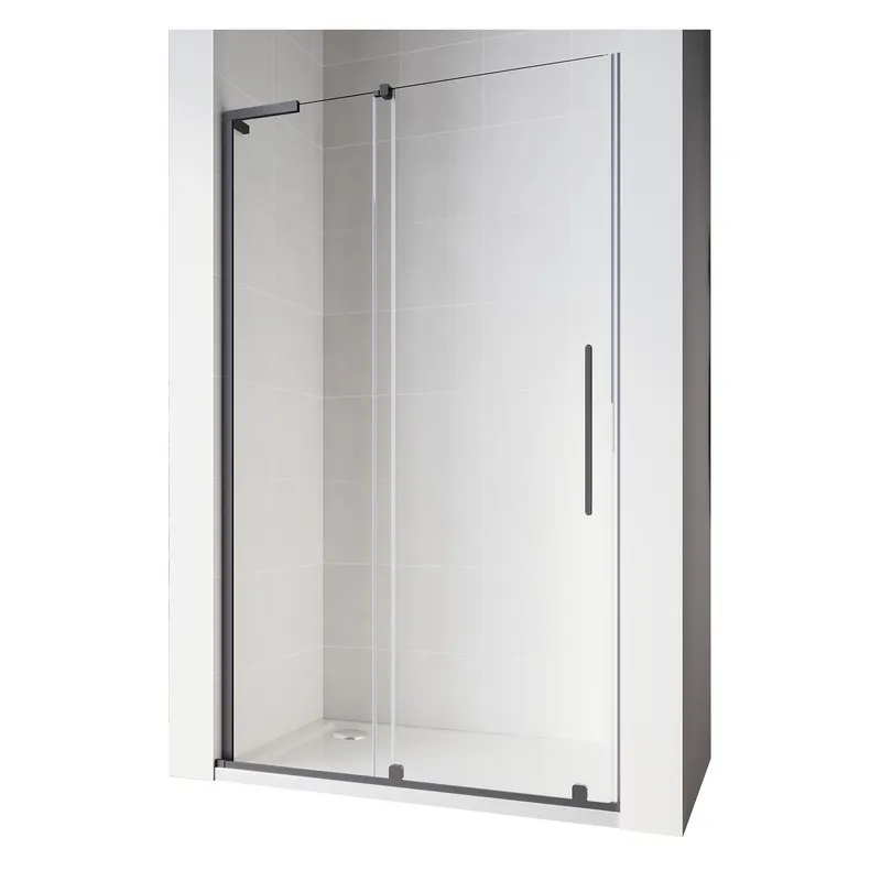 Дверь в нишу Walk-In раздвижная Koer SR SD07-120x200-L-TR-07 прозрачное стекло Easy Clean 8мм Графи