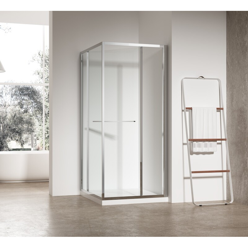 Душевая кабина без поддона Koer SR SC09-90x90x200-R-TR-01 прозрачное стекло Easy Clean 6мм Хром (KR