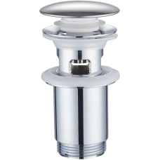 Донный клапан для раковины Zerix BV-01 1 1/4'' с переливом автоматический СLICK-СLACK (Цвет хром) (