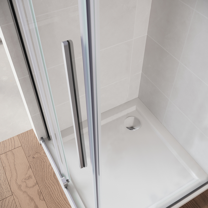 Дверь в нишу Walk-In раздвижная Koer SR SD07-120x200-R-TR-01 прозрачное стекло Easy Clean 8мм Хром