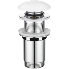 Донный клапан для раковины Koer PW-08-11 1 1/4'' без перелива автоматический СLICK-СLACK (Белая кер