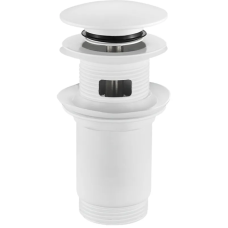 Донный клапан для раковины Koer PW-07-03 1 1/4'' с переливом автоматический СLICK-СLACK (Цвет белый