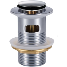 Донный клапан для раковины Zerix BV-05 1 1/4'' с переливом автоматический СLICK-СLACK (Цвет хром) (