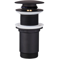 Донный клапан для раковины Koer PW-08-05 1 1/4'' без перелива автоматический СLICK-СLACK (Цвет черн