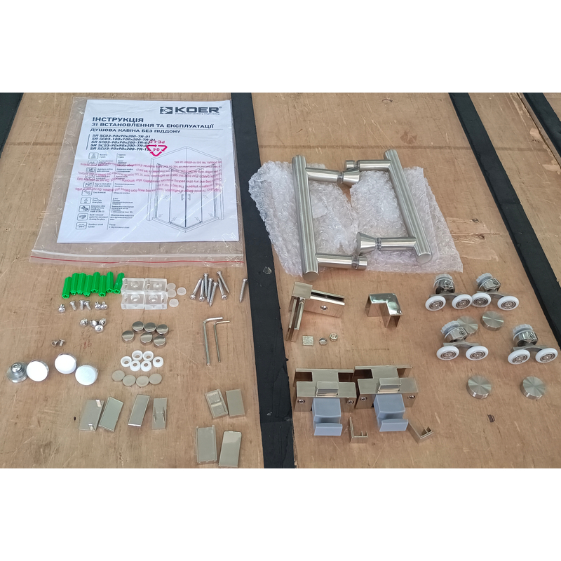 Душевая кабина без поддона Koer SR SC03-90x90x200-TR-02 прозрачное стекло Easy Clean 6мм SS Color (