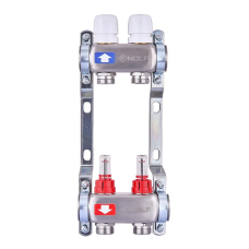 Коллекторный блок с расходомерами Nolf NF.2100-02S 1"x2 (корпус нержавеющая сталь)