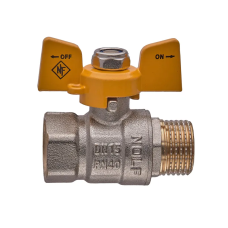 Кран шаровой Nolf classic NFC.722-06-1/2" FM ГШМ YELLOW, ручка "бабочка" желтая