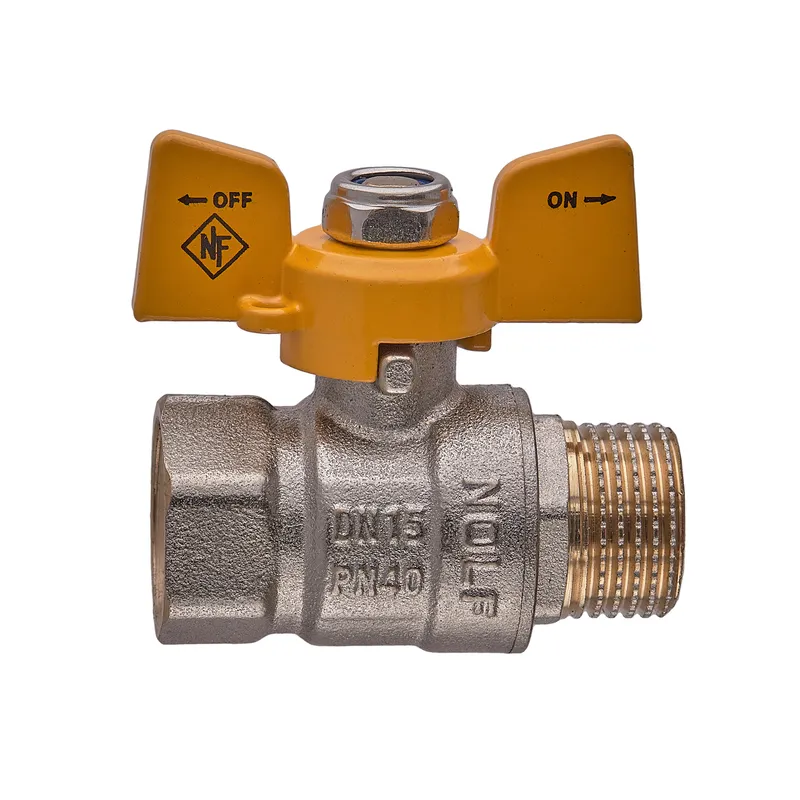 Кран шаровой Nolf classic NFC.722-06-1/2" FM ГШМ YELLOW, ручка "бабочка" желтая