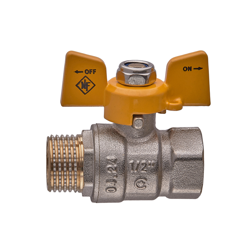 Кран шаровой Nolf classic NFC.722-06-1/2" FM ГШМ YELLOW, ручка "бабочка" желтая