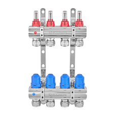 Коллекторный блок с расходомерами и евроконусами Koer KR.1210-4 - 1"x4 WAYS