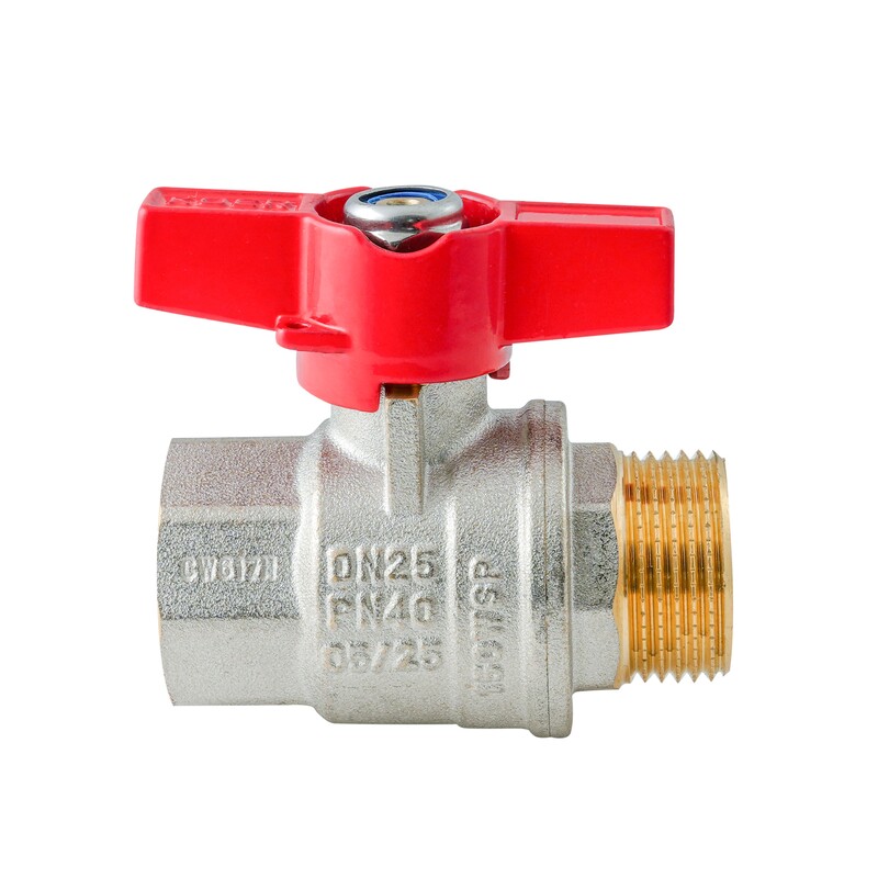 Кран шаровой ГШМ Koer Extreme KE.218-25 - 1" FM ручка "бабочка" красная