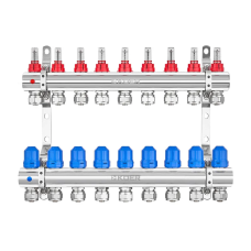 Коллекторный блок с расходомерами и евроконусами Koer KR.1210-9 - 1"x9 WAYS