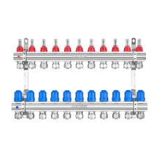 Коллекторный блок с расходомерами и евроконусами Koer KR.1210-11 - 1"x11 WAYS