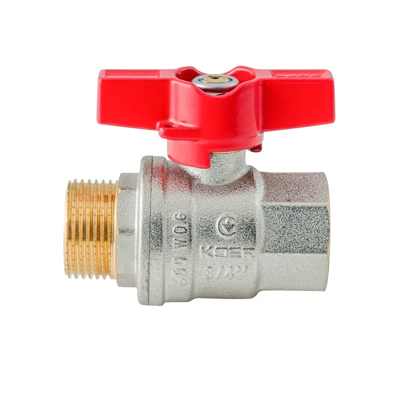 Кран шаровой ГШМ Koer Extreme KE.218-20 - 3/4" FM ручка "бабочка" красная