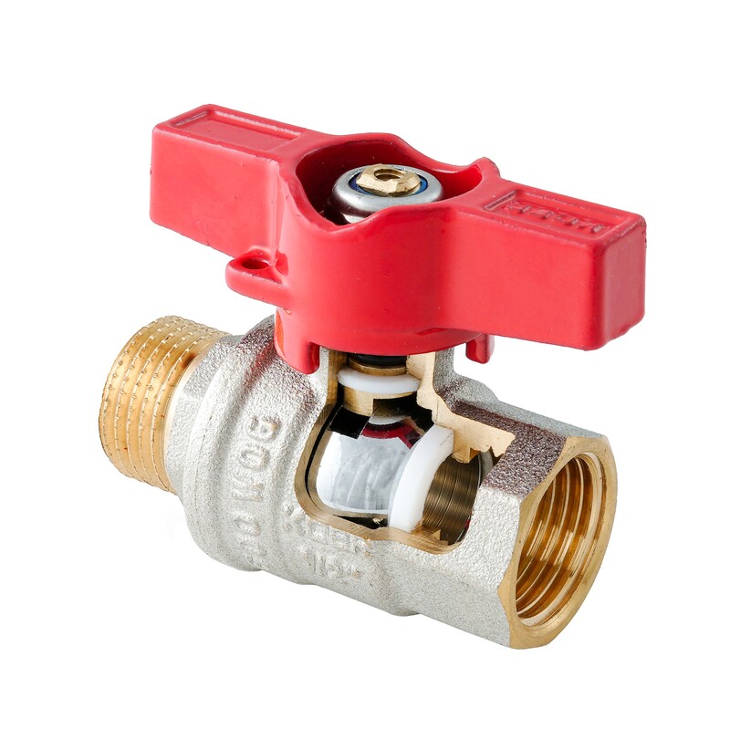 Кран шаровой ГШМ Koer Extreme KE.218-20 - 3/4" FM ручка "бабочка" красная