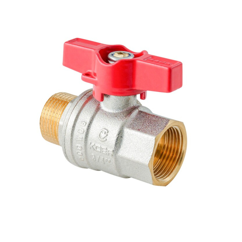 Кран шаровой ГШМ Koer Extreme KE.218-20 - 3/4" FM ручка "бабочка" красная