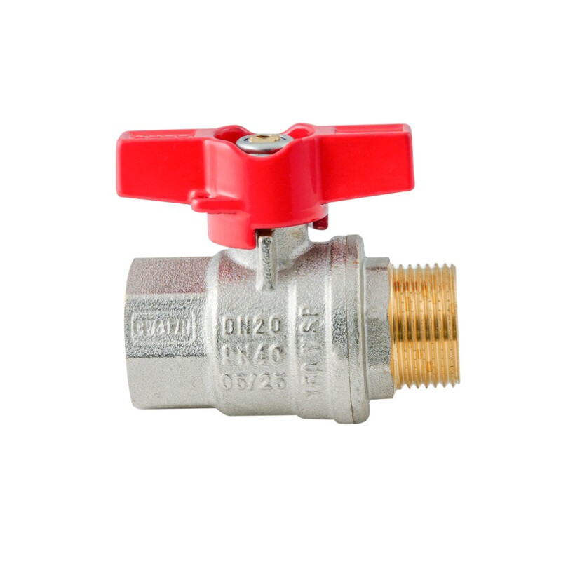 Кран шаровой ГШМ Koer Extreme KE.218-20 - 3/4" FM ручка "бабочка" красная