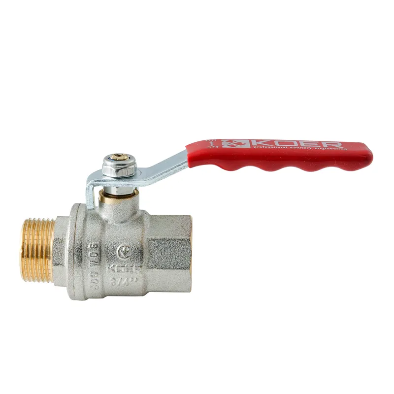 Кран шаровой ГШВ Koer Extreme KE.215-20 - 3/4" FM ручка "рычаг" красная