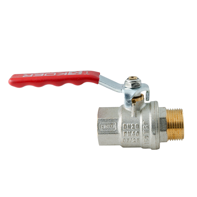 Кран шаровой ГШВ Koer Extreme KE.215-20 - 3/4" FM ручка "рычаг" красная