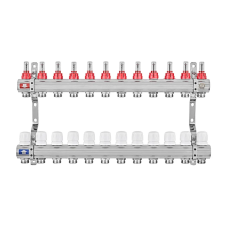 Коллекторный блок с расходомерами EUROPRODUCT EP.B3110-12-1 «x12 (корп. латунь)
