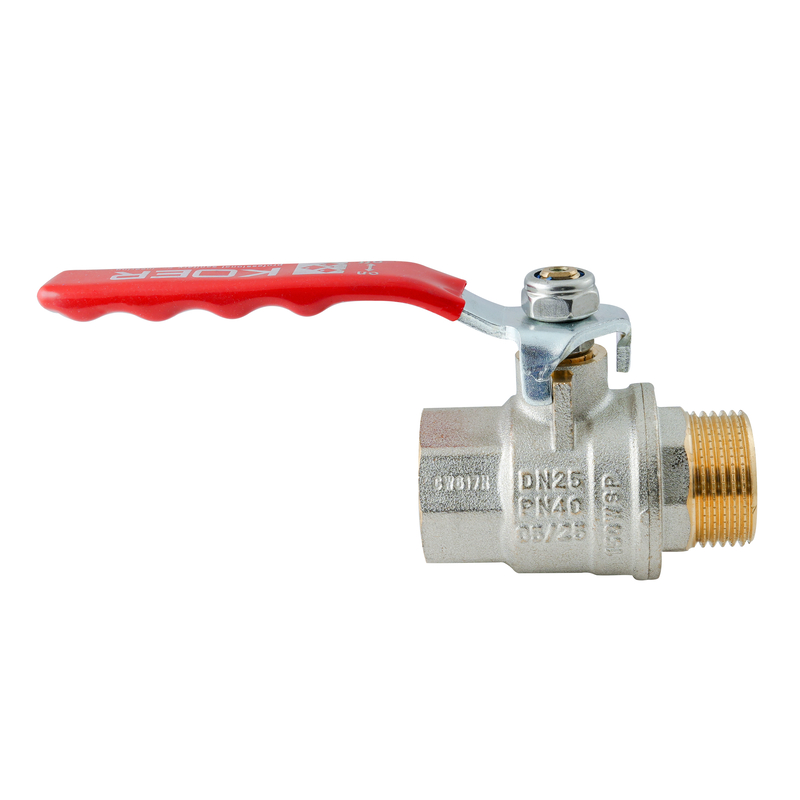 Кран шаровой ГШВ Koer Extreme KE.215-25 - 1" FM ручка "рычаг" красная