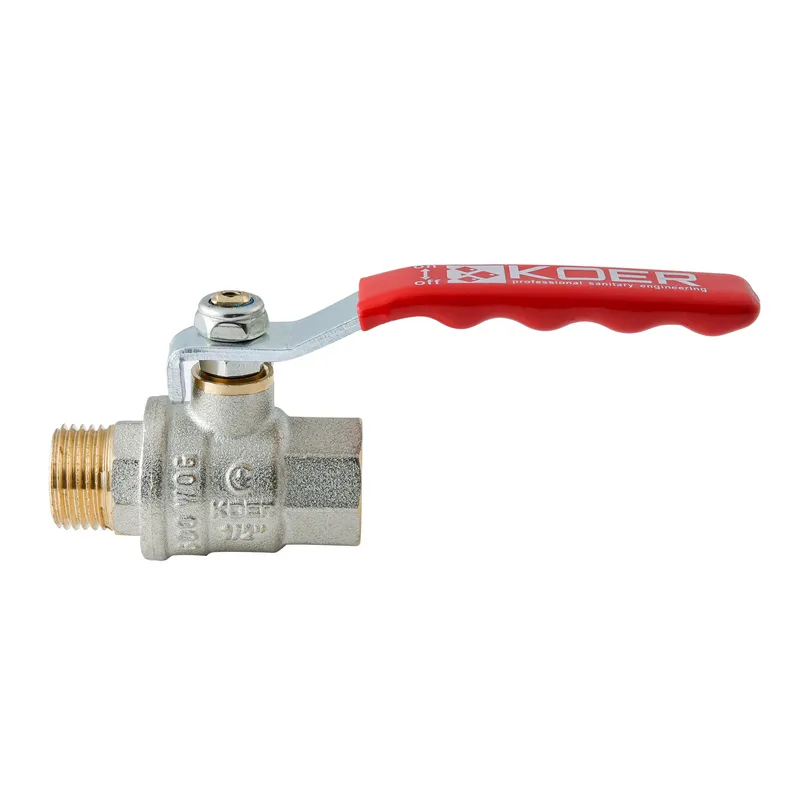 Кран шаровой ГШВ Koer Extreme KE.215-15 - 1/2" FM ручка "рычаг" красная