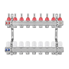 Коллекторный блок с расходомерами EUROPRODUCT EP.B3110-09-1 «x9 (корп. латунь)