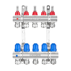 Коллекторный блок с расходомерами и евроконусами Koer KR.1210-5 - 1"x5 WAYS