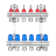 Коллекторный блок с расходомерами и евроконусами Koer KR.1210-6 - 1"x6 WAYS