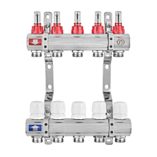 Коллекторный блок с расходомерами EUROPRODUCT EP.B3110-05-1 «x5 (корп. латунь)