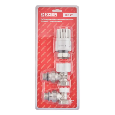 Комплект для подключения радиатора Koer SET-29 - 1/2'' (угловой) с термоголовкой