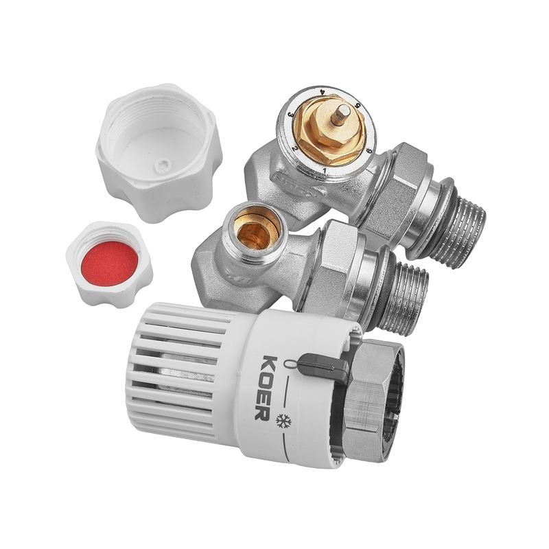 Комплект для подключения радиатора Koer SET-29 - 1/2'' (угловой) с термоголовкой