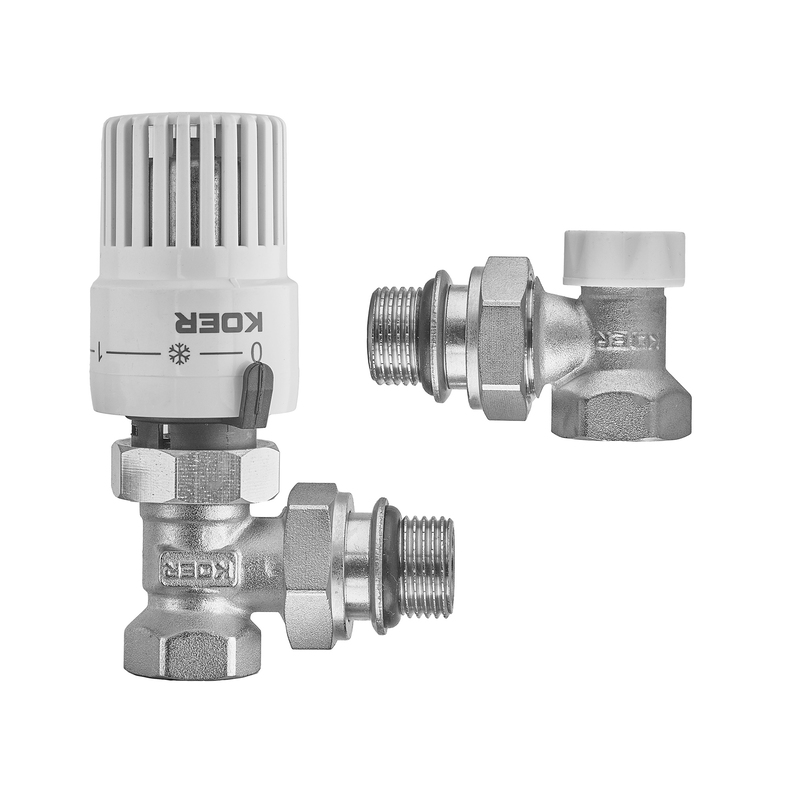 Комплект для подключения радиатора Koer SET-29 - 1/2'' (угловой) с термоголовкой