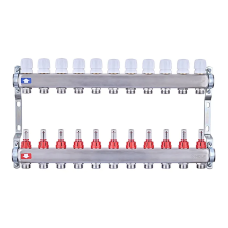 Коллекторный блок с расходомерами Nolf NF.2100-11S 1"x11 (корпус нержавеющая сталь)