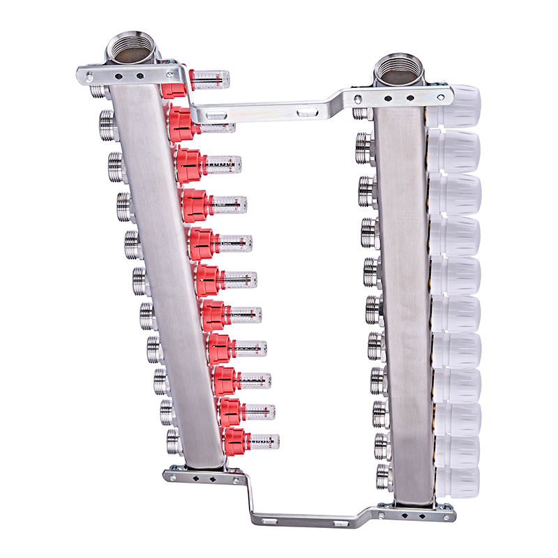 Коллекторный блок с расходомерами Nolf NF.2100-11S 1"x11 (корпус нержавеющая сталь)