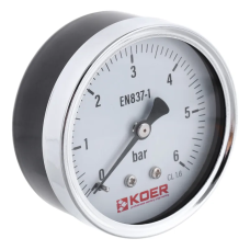 Манометр осевой KOER KM.611A D 63мм (0-6 bar) 1/4''-1/2'''