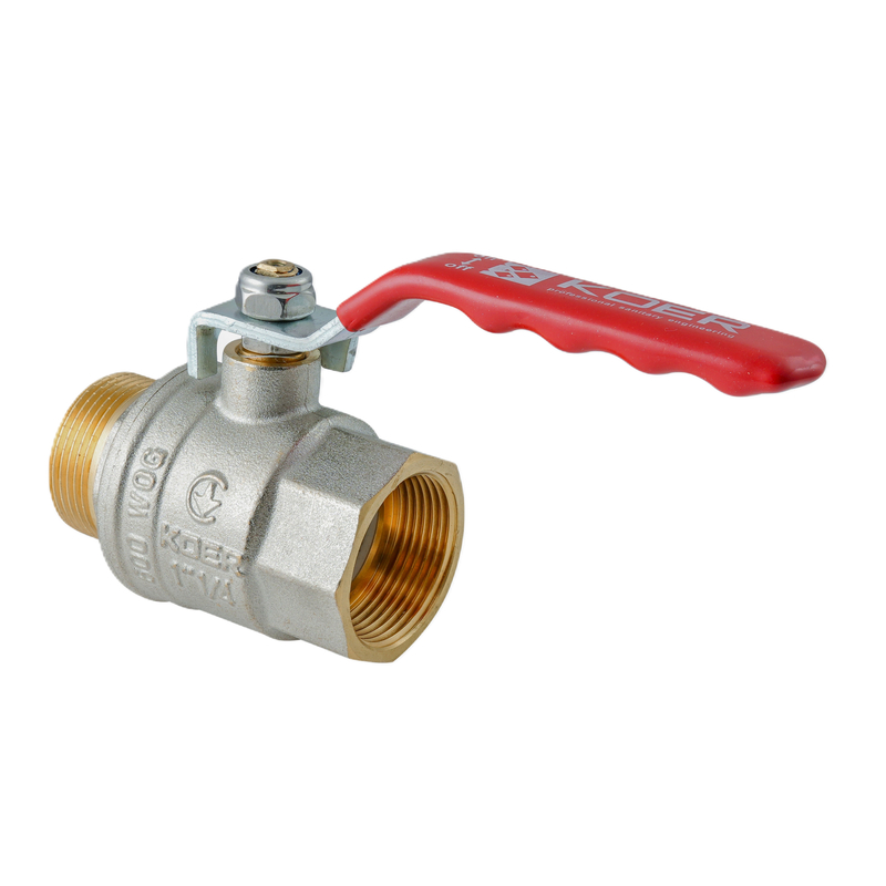 Кран шаровой ГШВ Koer Extreme KE.215-32 - 1 1/4" FM ручка "рычаг" красная