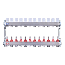 Коллекторный блок с расходомерами Nolf NF.2100-12S 1"x12 (корпус нержавеющая сталь)