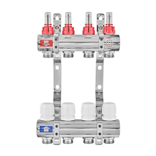 Коллекторный блок с расходомерами EUROPRODUCT EP.B3110-04-1 «x4 (корп. латунь)